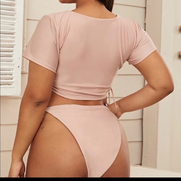 SHEIN Light Pink String Side Bikini Swimsuit - Picture 2 of 5